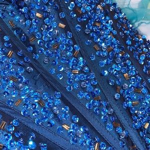 Beautiful blue sequinned grad or prom dress